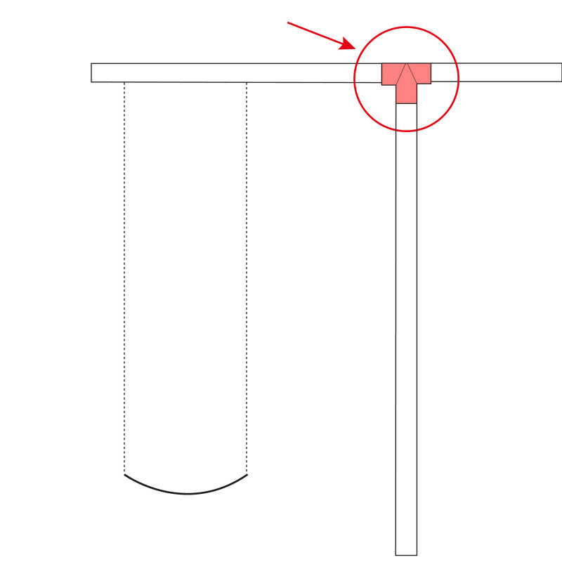 Łącznik Huśtawki Okrągły Czerwony 100x83 Kąt 90° 9x9 cm