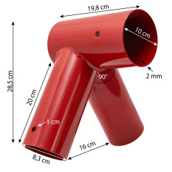 Łącznik Huśtawki Okrągły Czerwony 100x83 Kąt 90° 9x9 cm