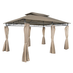 Pawilon Ogrodowy Altana 3x4m Beżowy z materiałowymi ściankami 12mkw