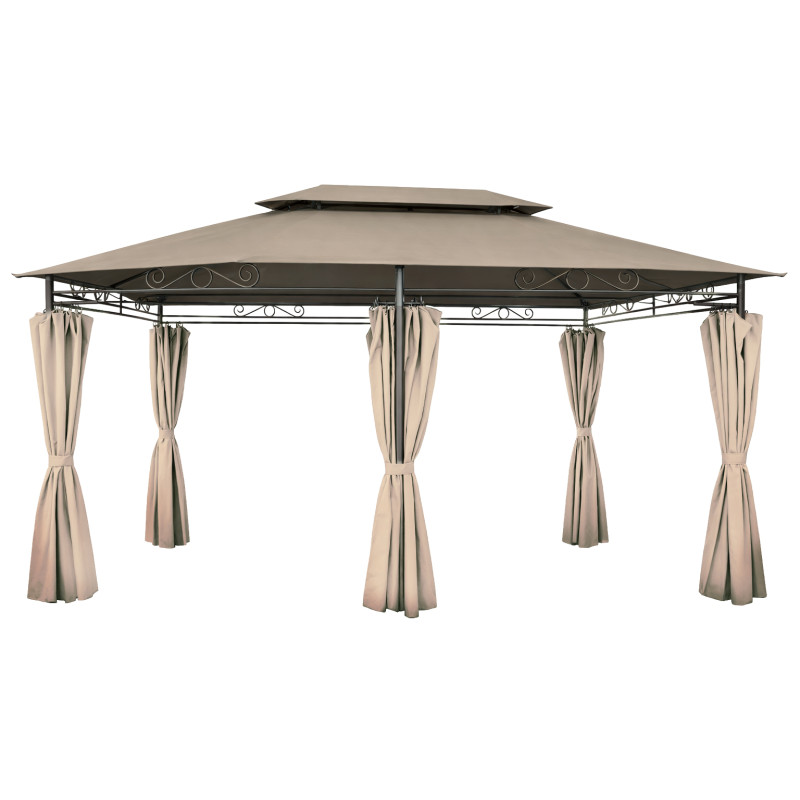 Pawilon Ogrodowy Altana 3x4m Beżowy z materiałowymi ściankami 12mkw