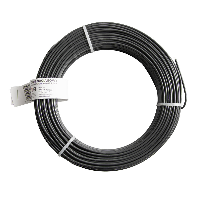 Drut naciągowy PCV antracytowy rolka 55 m grubość 2,7 mm