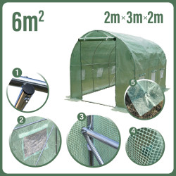 Tunel Szklarniowy 6m2 PREMIUM Green 2x3m grube rurki 25mm
