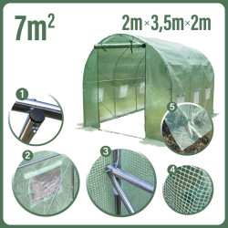 Tunel Szklarniowy 7m2 PREMIUM Green 2x3,5m grube rurki 25mm