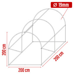 Tunel Szklarniowy 4m2 PREMIUM White 2x2m UV4 biały rurki 19mm