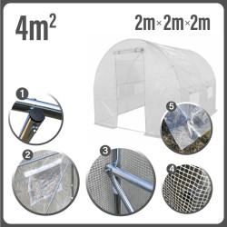 Tunel Szklarniowy 4m2 PREMIUM White 2x2m UV4 biały rurki 19mm