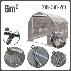 Tunel Szklarniowy 6m2 PREMIUM Grey 2x3m grube rurki 25mm