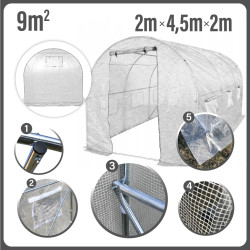 Tunel Szklarniowy 7m2 PREMIUM White 2x3,5m Okno grube rurki 25 mm