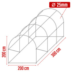 Tunel Szklarniowy 6m2 PREMIUM Green 2x3m z siatką na insekty grube rurki 25mm