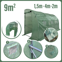 Tunel Szklarniowy 6m2 PREMIUM Green 4x1,5m przyścienny grube rurki 25mm