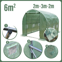 Tunel Szklarniowy 6m2 PREMIUM Green 2x3m grube rurki 25mm