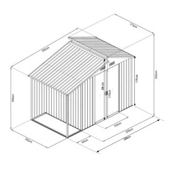 Stalowy domek narzędziowy 5m2 z drewutnią i świetlikiem 173x300x222 cm narzędziownia blaszak