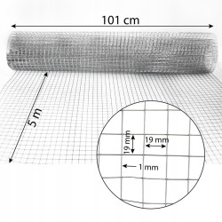 Siatka zgrzewana ocynkowana 1x5 m ogrodzenie kratka 19x19mm
