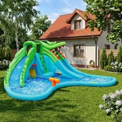 Dmuchany duży zamek WODNY KROKODYL trampolina HappyHop 2w1