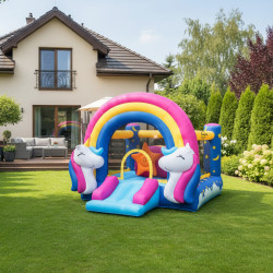 Dmuchany zamek JEDNOROŻEC dmuchaniec światła muzyka interaktywny