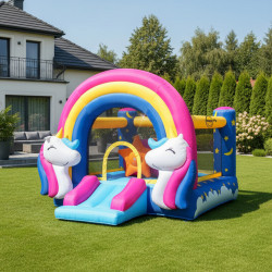 Dmuchany zamek JEDNOROŻEC dmuchaniec światła muzyka interaktywny