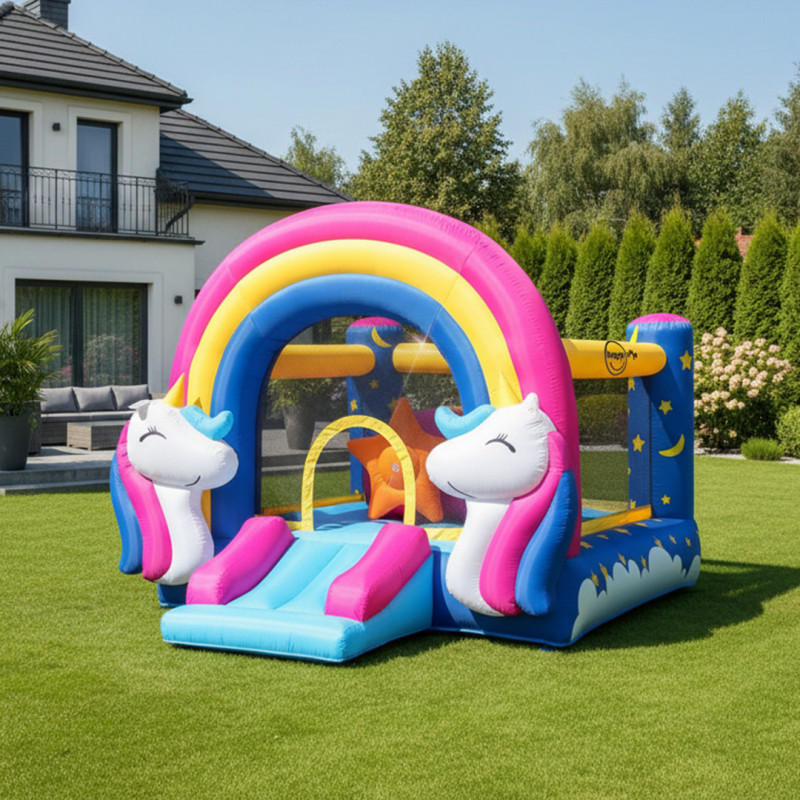 Dmuchany zamek JEDNOROŻEC dmuchaniec światła muzyka interaktywny