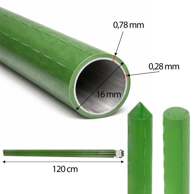 Tyczka metalowa zestaw 10 szt. 16 mm 120cm podpora dla roślin