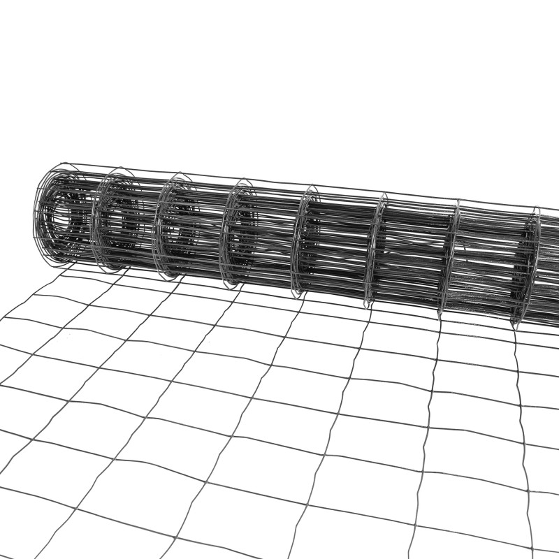 Siatka zgrzewana antracytowa PCV 0,8x10m ogrodzenie 75x100mm