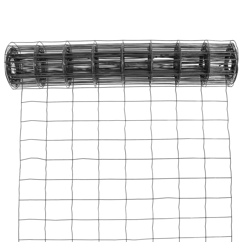 Siatka zgrzewana antracytowa PCV 0,8x10m ogrodzenie 75x100mm