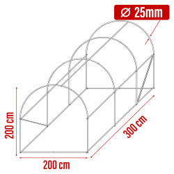 Tunel Szklarniowy 6m2 PREMIUM Green 2x3m grube rurki 25mm
