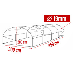 Tunel Szklarniowy 13,5m2 Green 3x4,5m rurki 19mm