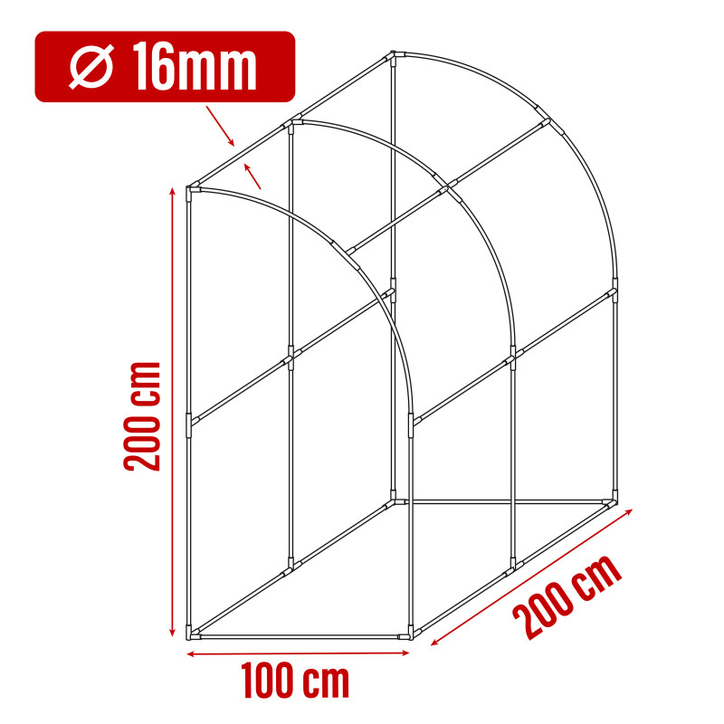 Mini tunel przyścienny 2x1x2m biały