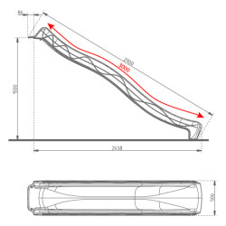 Ślizg "Fala" - antracytowy - wysokość 150cm - długość 300cm