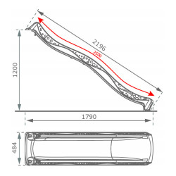 Ślizg Zjeżdżalnia Wodna Długość ok. 2,2M Niebieski