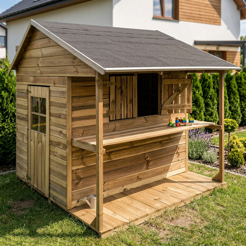 Domek ogrodowy z drewna dla dzieci - ZUZA