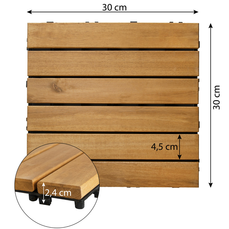 Podest Tarasowy Akacjowy 30x30cm płytki mozaika 6 paneli zestaw 11szt. 0,99mkw