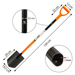 Szpadel Ostry Metalowy Czarny 130 cm