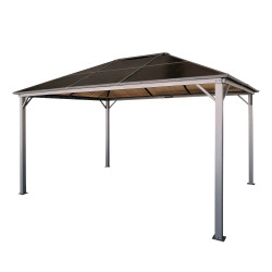 Pawilon ogrodowy Altana 3x4m pergola szara z poliwęglanowym dachem 12mkw