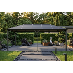 Pawilon ogrodowy 3x6 Altana pergola szara z poliwęglanowym dachem 18mkw