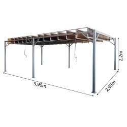Pergola ogrodowa bioklimatyczna 3x6 z składanym lamelowym dachem 18mkw