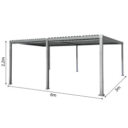 Pergola ogrodowa multiklimatyczna 3x6 z regulowanym stalowym dachem 18mkw
