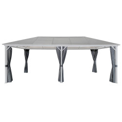 Zestaw zasłon szarych do pawilonu ogrodowego 3x6m