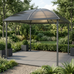 Pawilon ogrodowy z dachem kopułowym 3x3m altana pergola brązowa 9 mkw