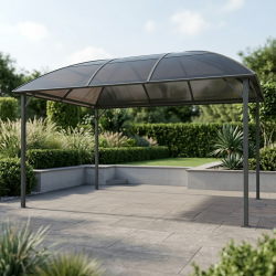 Pawilon ogrodowy z dachem kopułowym 3x4m altana pergola brązowa 12 mkw