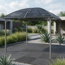 Pawilon ogrodowy z dachem kopułowym 3x3m altana pergola szara 9 mkw