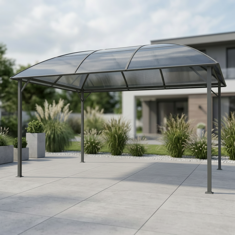 Pawilon ogrodowy z dachem kopułowym 3x4m altana pergola szara 12 mkw