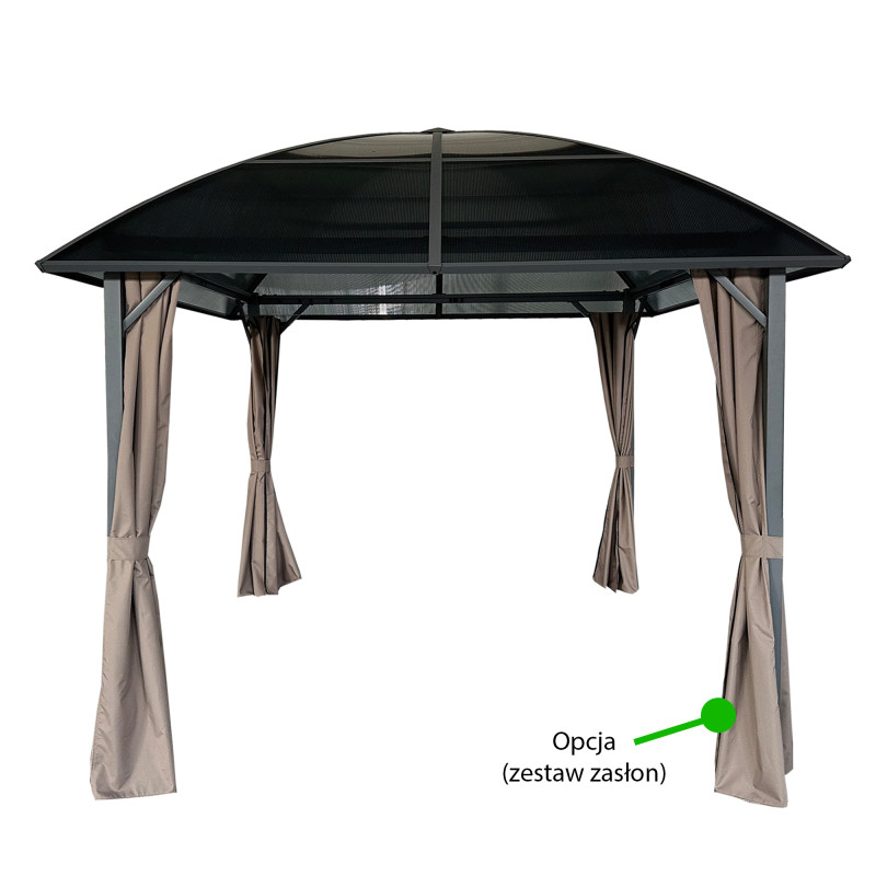 Pawilon ogrodowy z dachem kopułowym 3x3m altana pergola brązowa 9 mkw