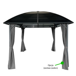 Pawilon ogrodowy z dachem kopułowym 3x3m altana pergola szara 9 mkw