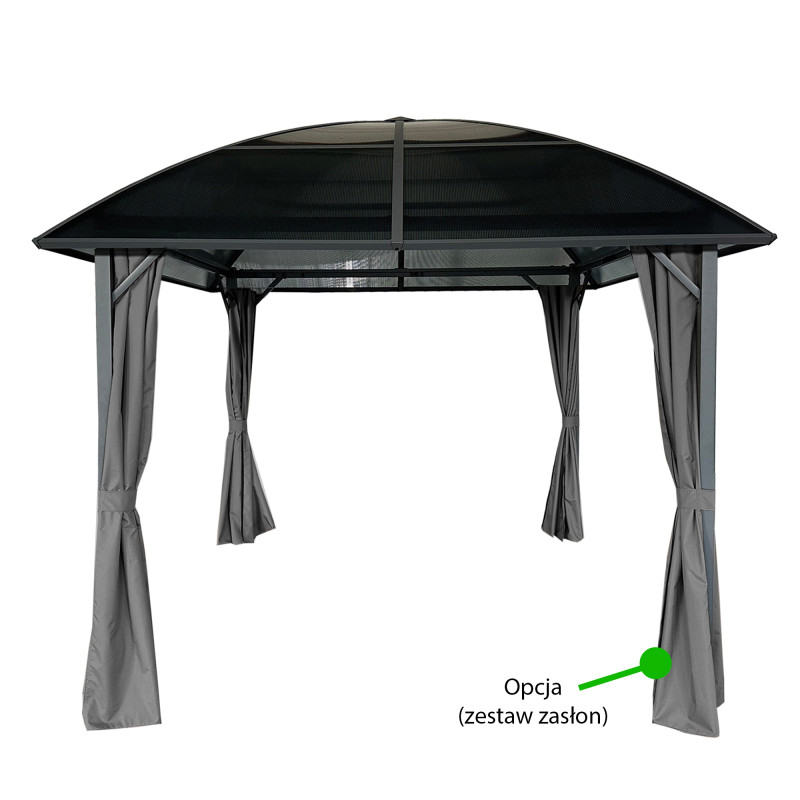 Pawilon ogrodowy z dachem kopułowym 3x3m altana pergola szara 9 mkw