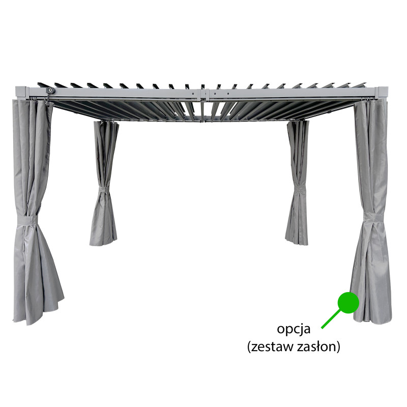 Pergola ogrodowa multiklimatyczna 3x4 z regulowanym stalowym dachem 12mkw