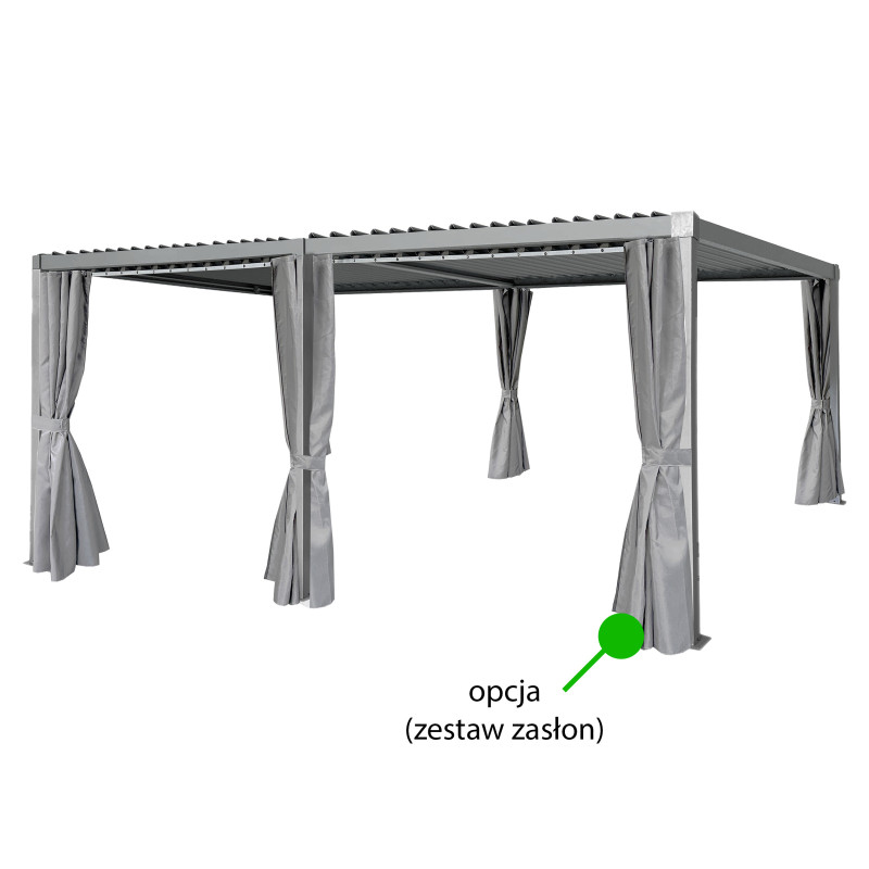 Pergola ogrodowa multiklimatyczna 3x6 z regulowanym stalowym dachem 18mkw