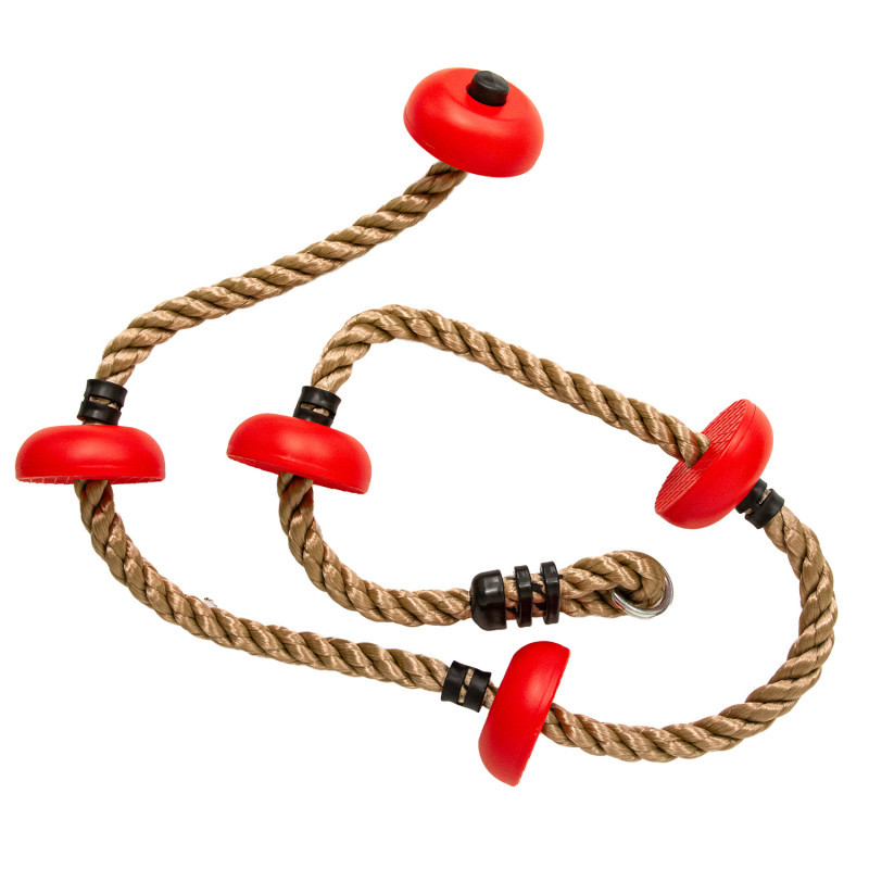 Zestaw akcesoriów na plac zabaw ROCKET CLIMB lina drążki huśtawka 6el. CZERWONY