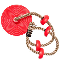 Zestaw akcesoriów na plac zabaw ROCKET III dysk ślizg huśtawka 3el. CZERWONY