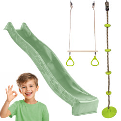 Zestaw akcesoriów na plac zabaw JUNGLE II dysk ślizg trapez 3el. ZIELONY