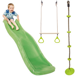 Zestaw akcesoriów na plac zabaw JUNGLE I dysk ślizg trapez 3el. ZIELONY
