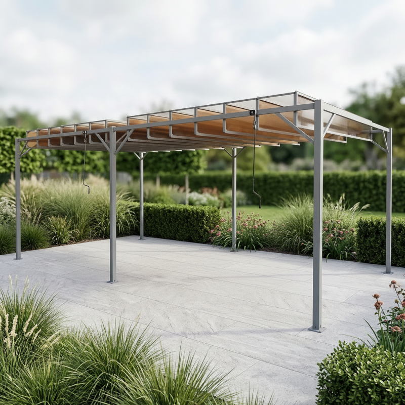 Pergola ogrodowa bioklimatyczna 3x6 z składanym lamelowym dachem 18mkw